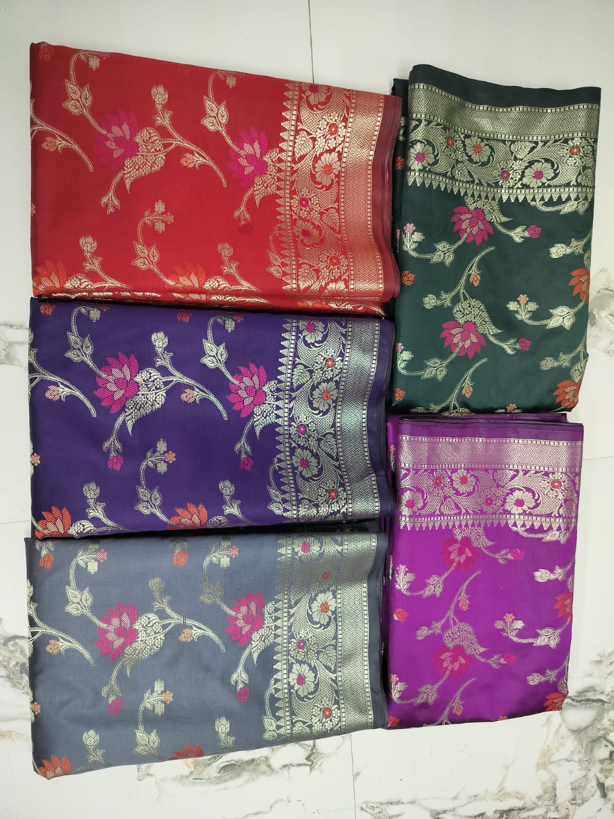 Banarasi Premium Semi Silk Saree in Floral Design