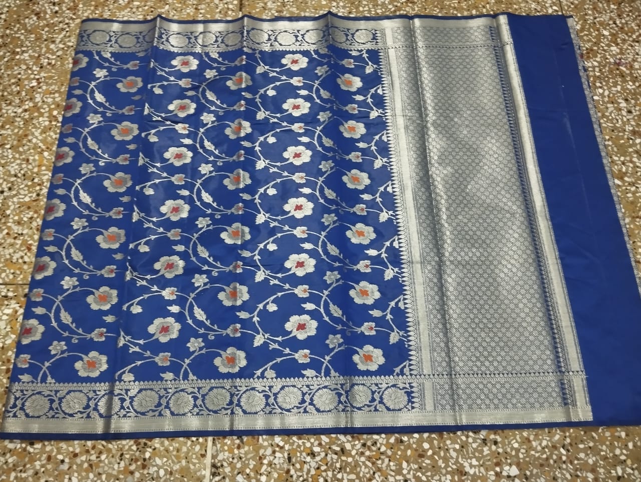 Banarasi Semi Silk Saree with Floral Design