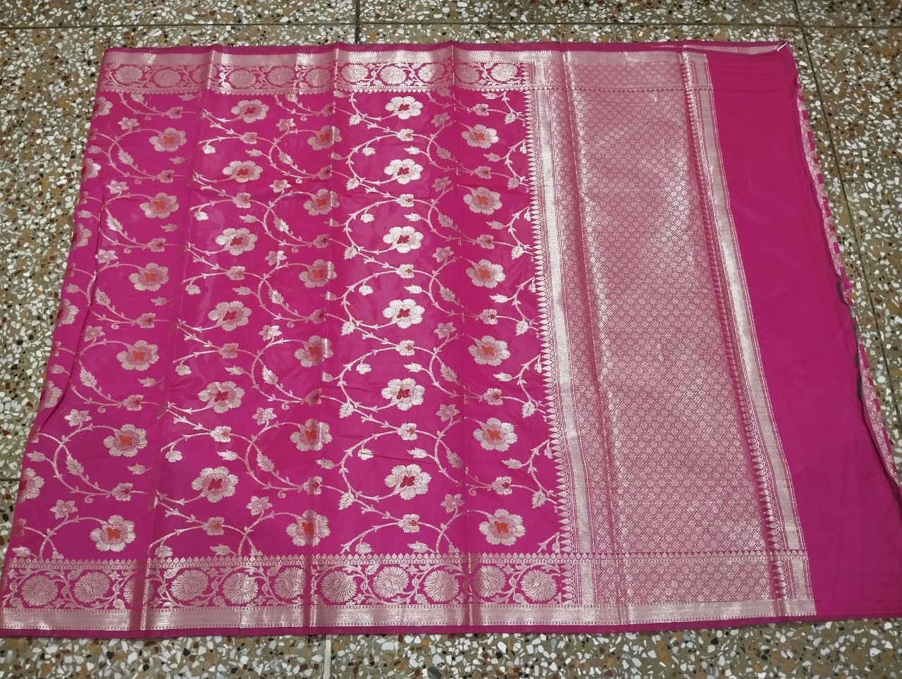 Banarasi Semi Silk Saree with Floral Design