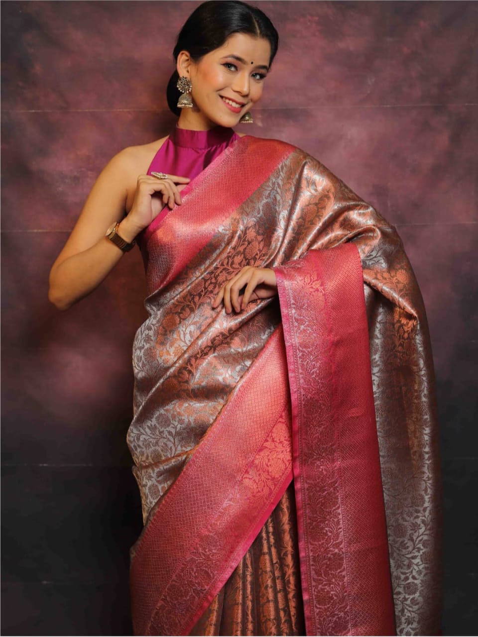 Unique Dual Tone Premium Banarasi Tissue Silk Saree
