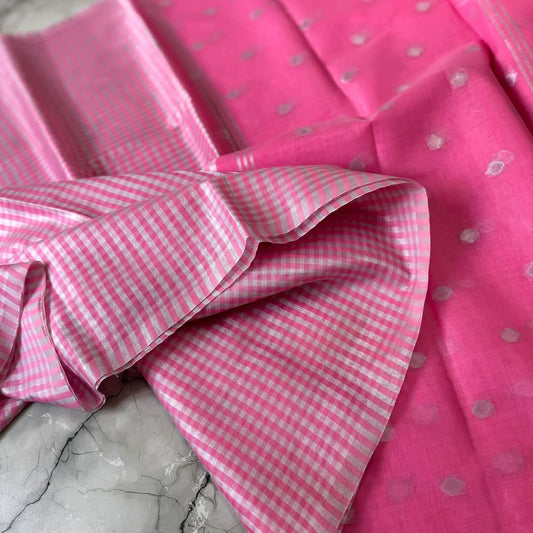 Graceful Pink Banarasi Saree in Tissue Silk