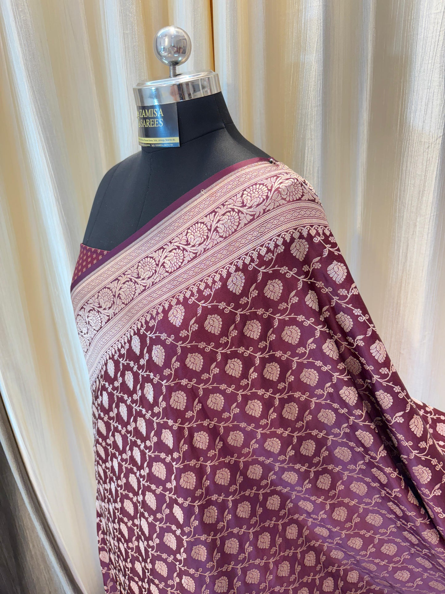 Maroon Katan Silk Banarasi Saree