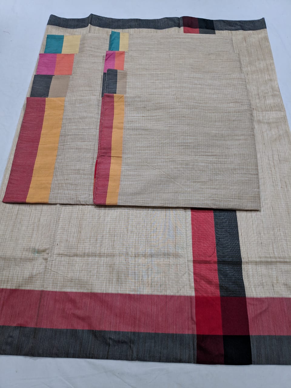 Banarasi Cotton Saree with Coloured Border