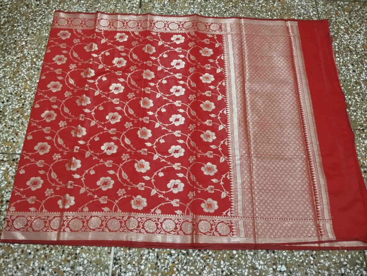 Banarasi Semi Silk Saree with Floral Design