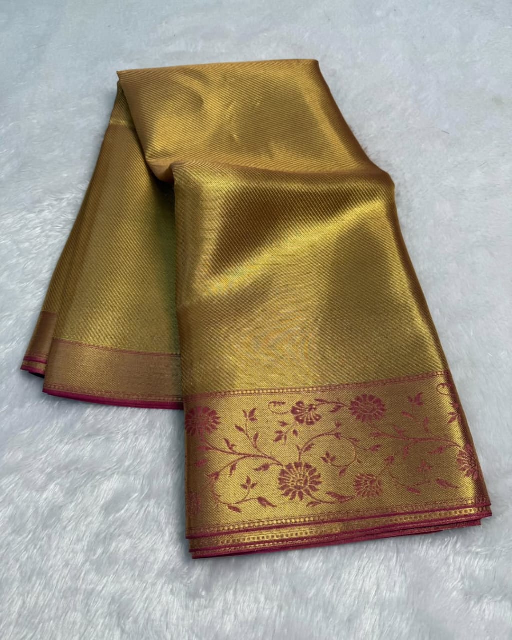 Premium Golden Tissue Silk Banarasi Saree