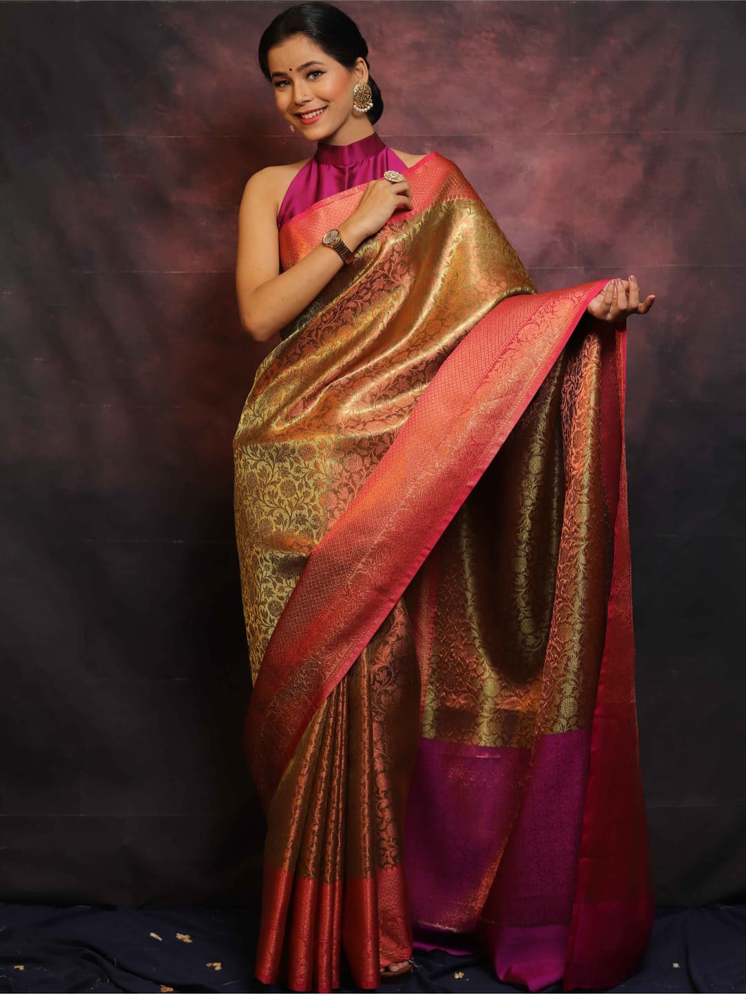 Aishani Premium Banarasi Golden Tissue Silk Saree