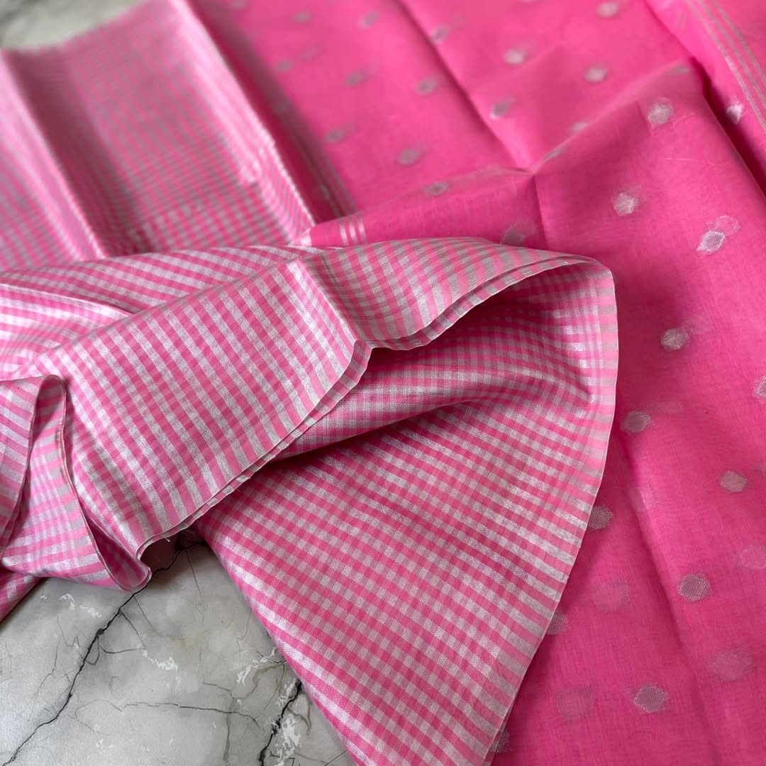 Graceful Pink Banarasi Saree in Tissue Silk