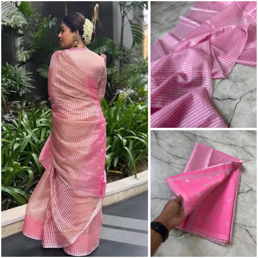 Graceful Pink Banarasi Saree in Tissue Silk