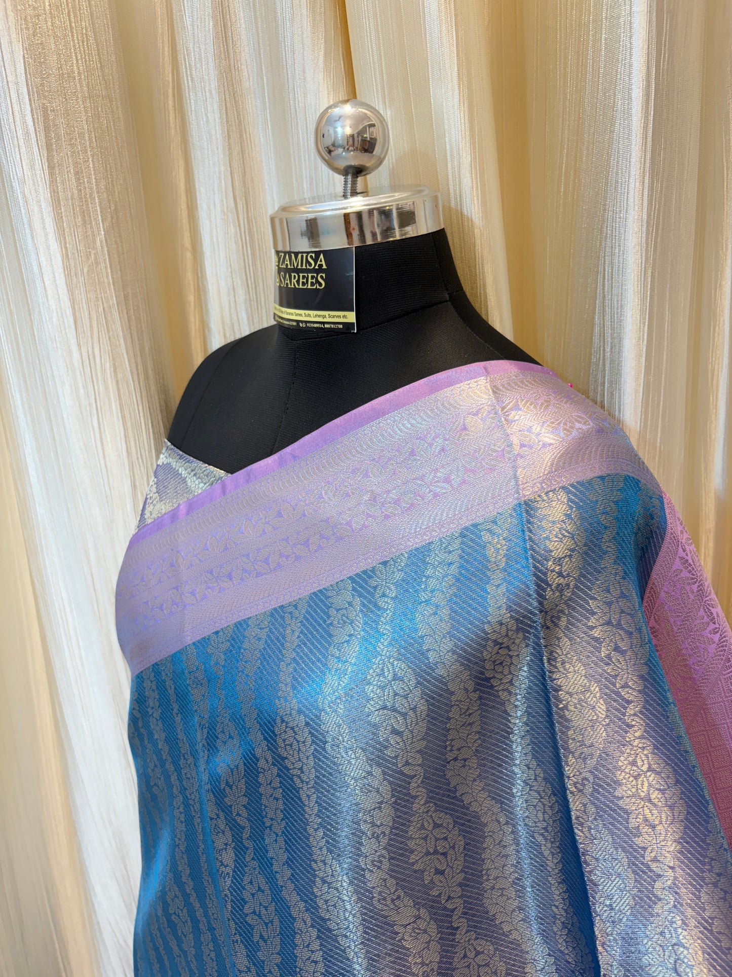 Blue Premium Banarasi Saree in Tissue Silk