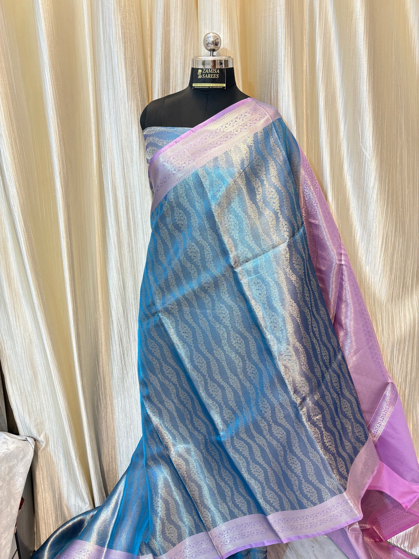 Blue Premium Banarasi Saree in Tissue Silk