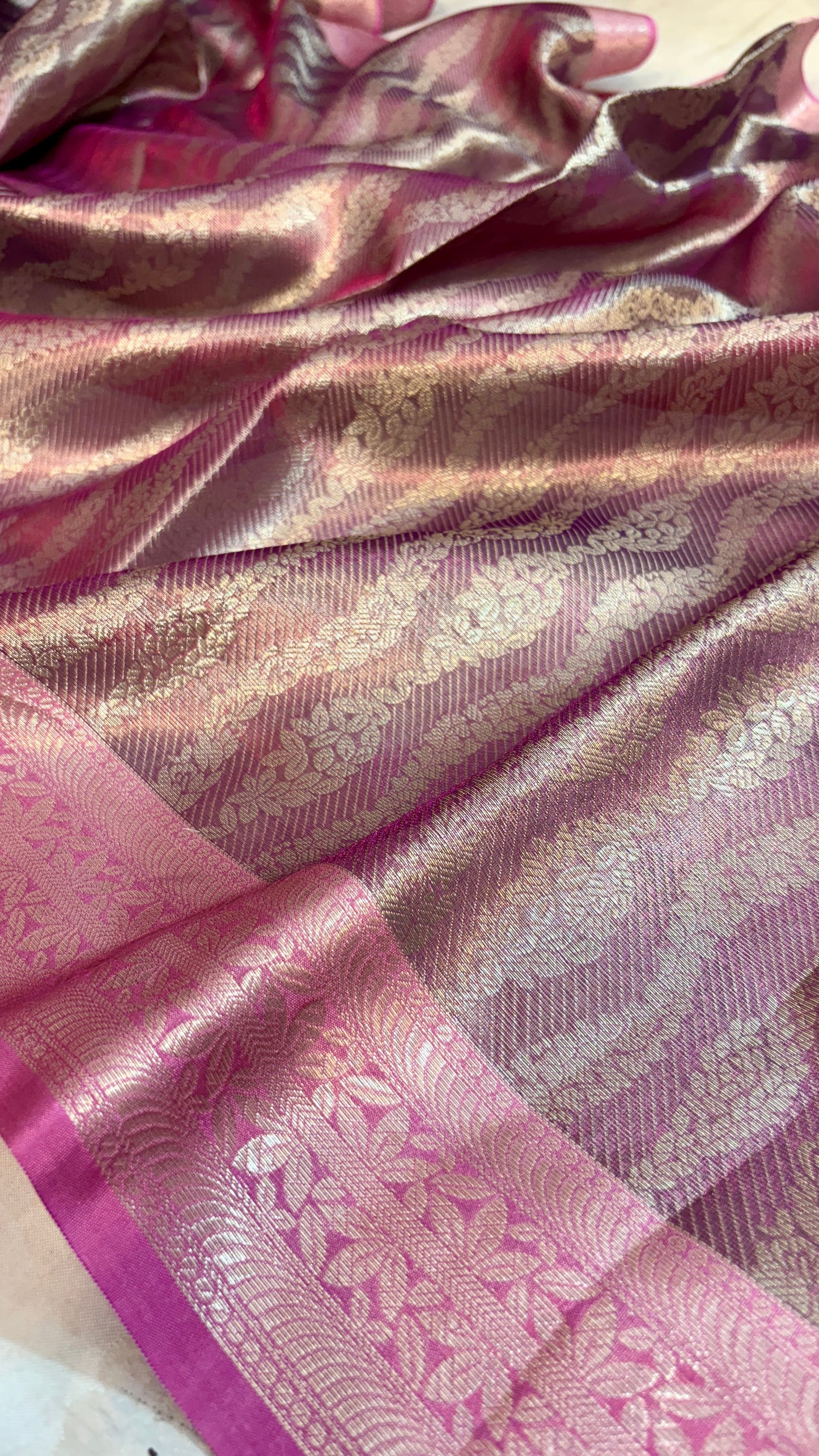 Magenta Premium Banarasi Saree in Tissue Silk