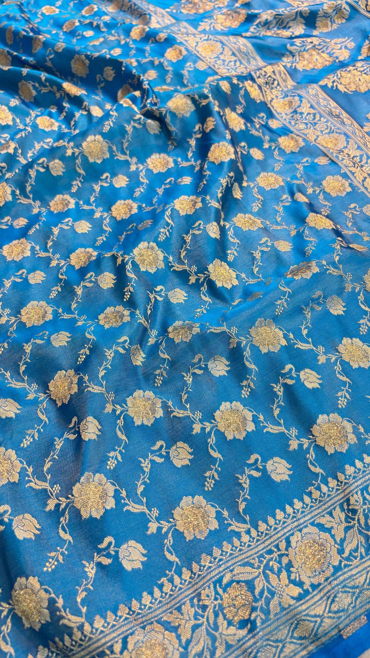 Ferozi Banarasi Saree in Katan Silk fabric