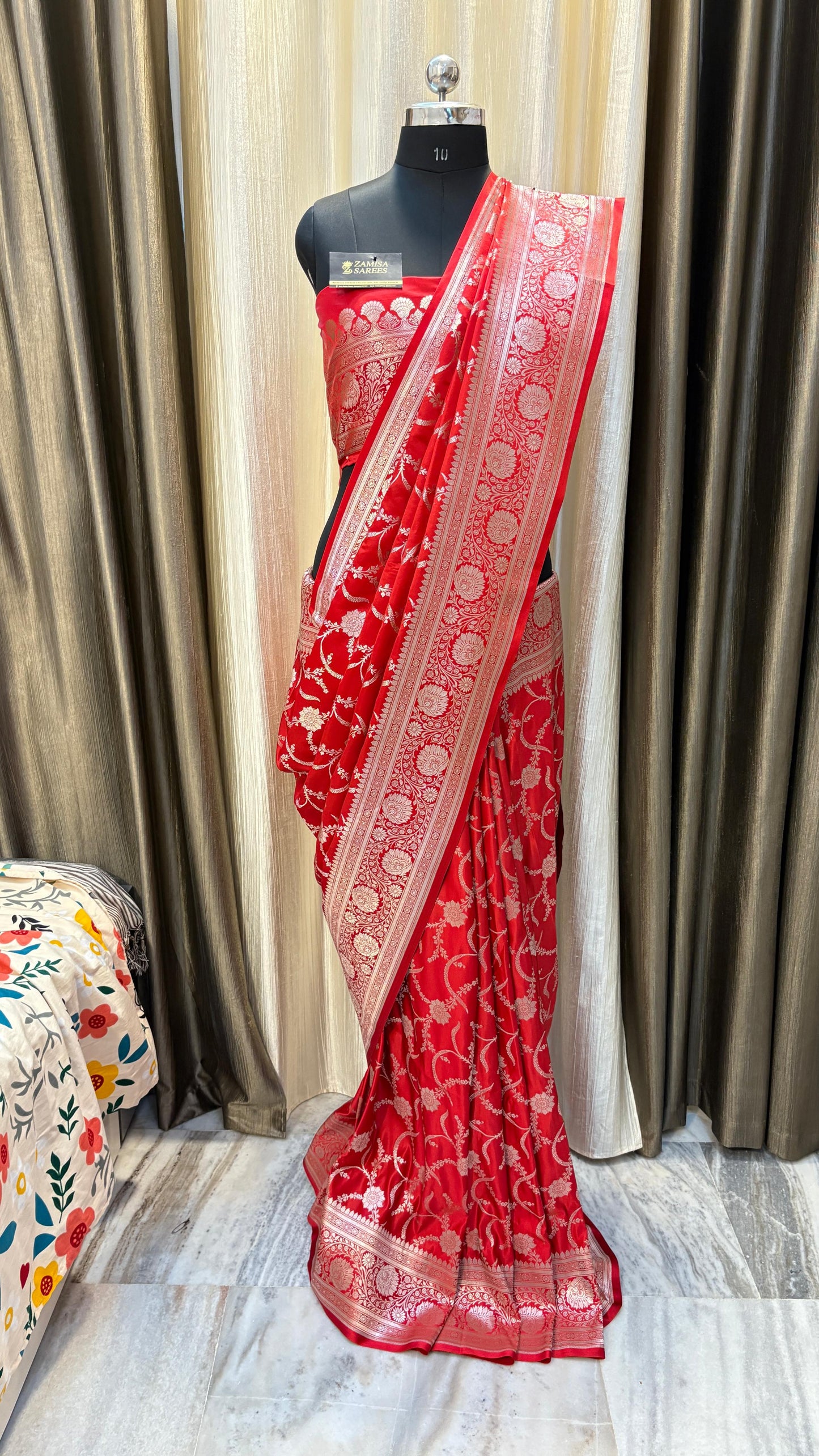 Royal Red Katan Silk Banarasi Saree