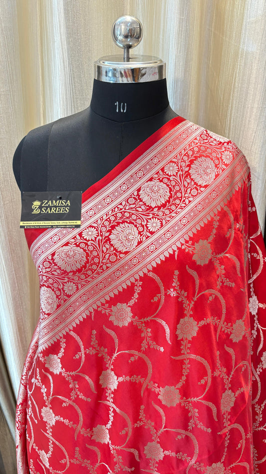 Royal Red Katan Silk Banarasi Saree