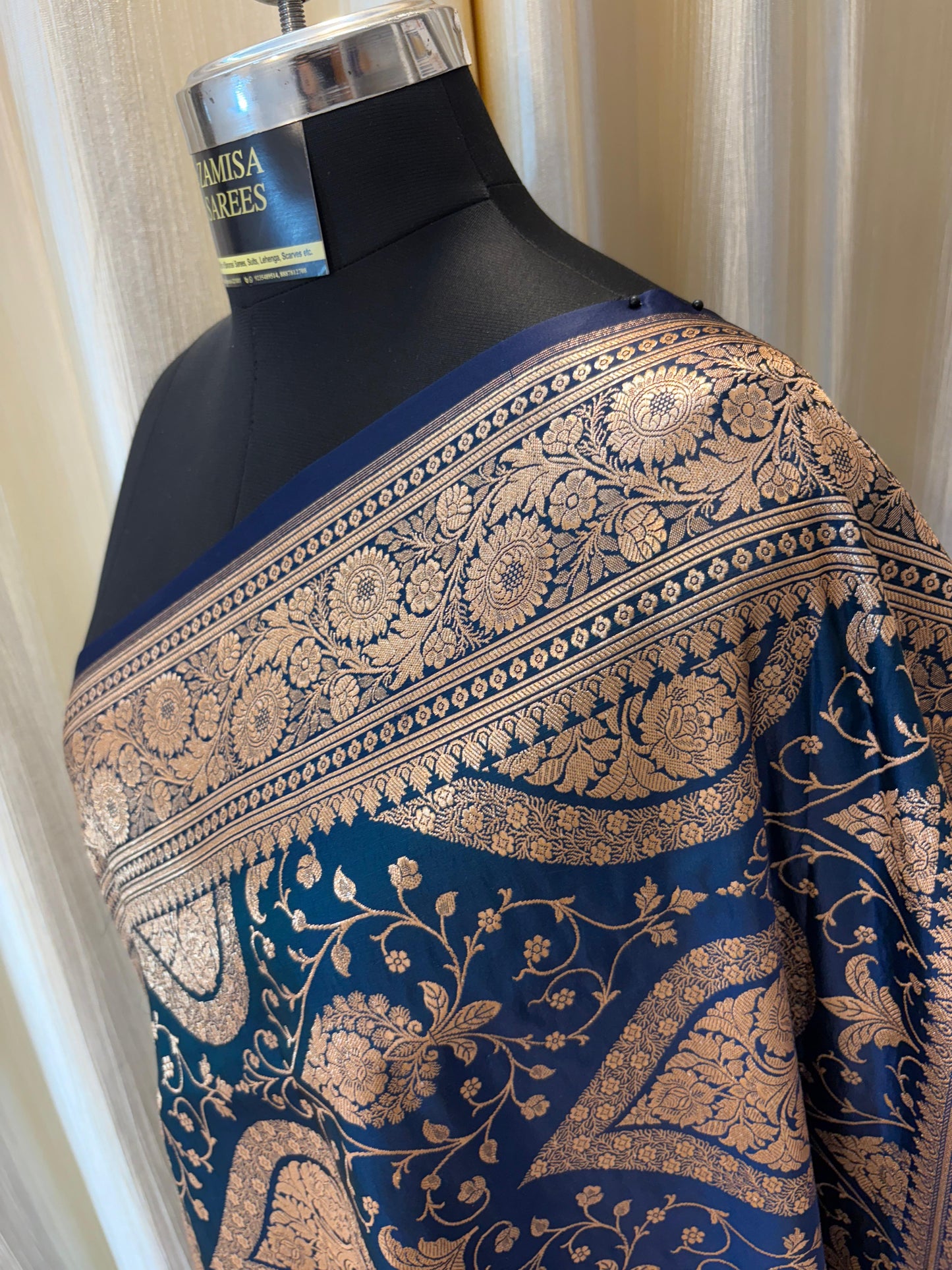 Blue Katan Silk Banarasi Saree