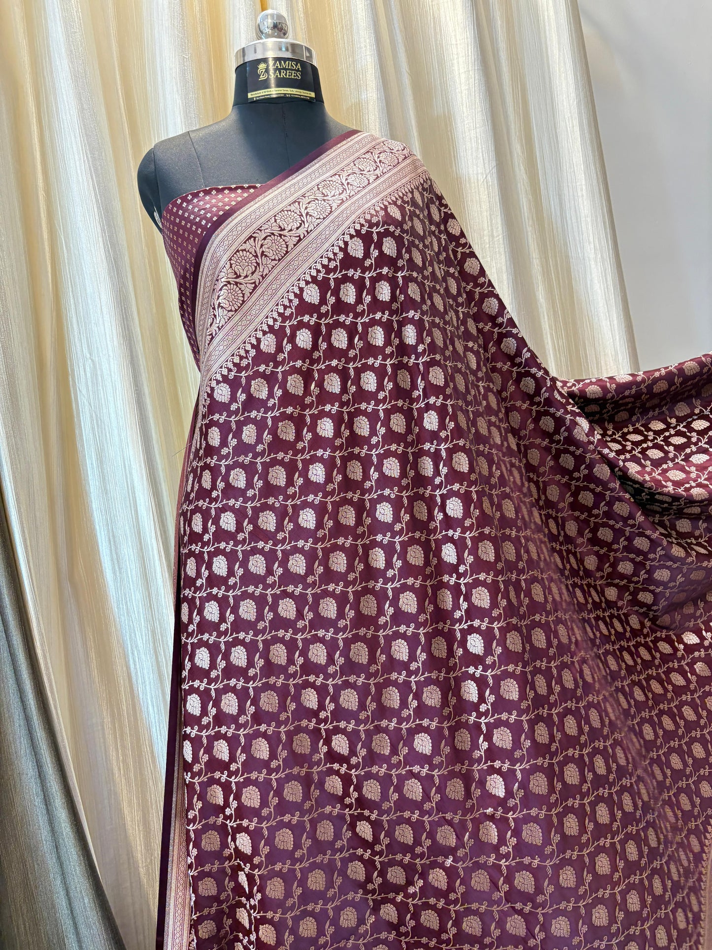 Maroon Katan Silk Banarasi Saree
