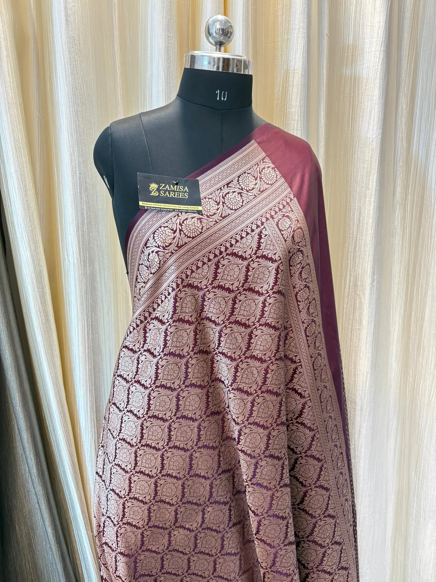 Maroon Katan Silk Banarasi Saree