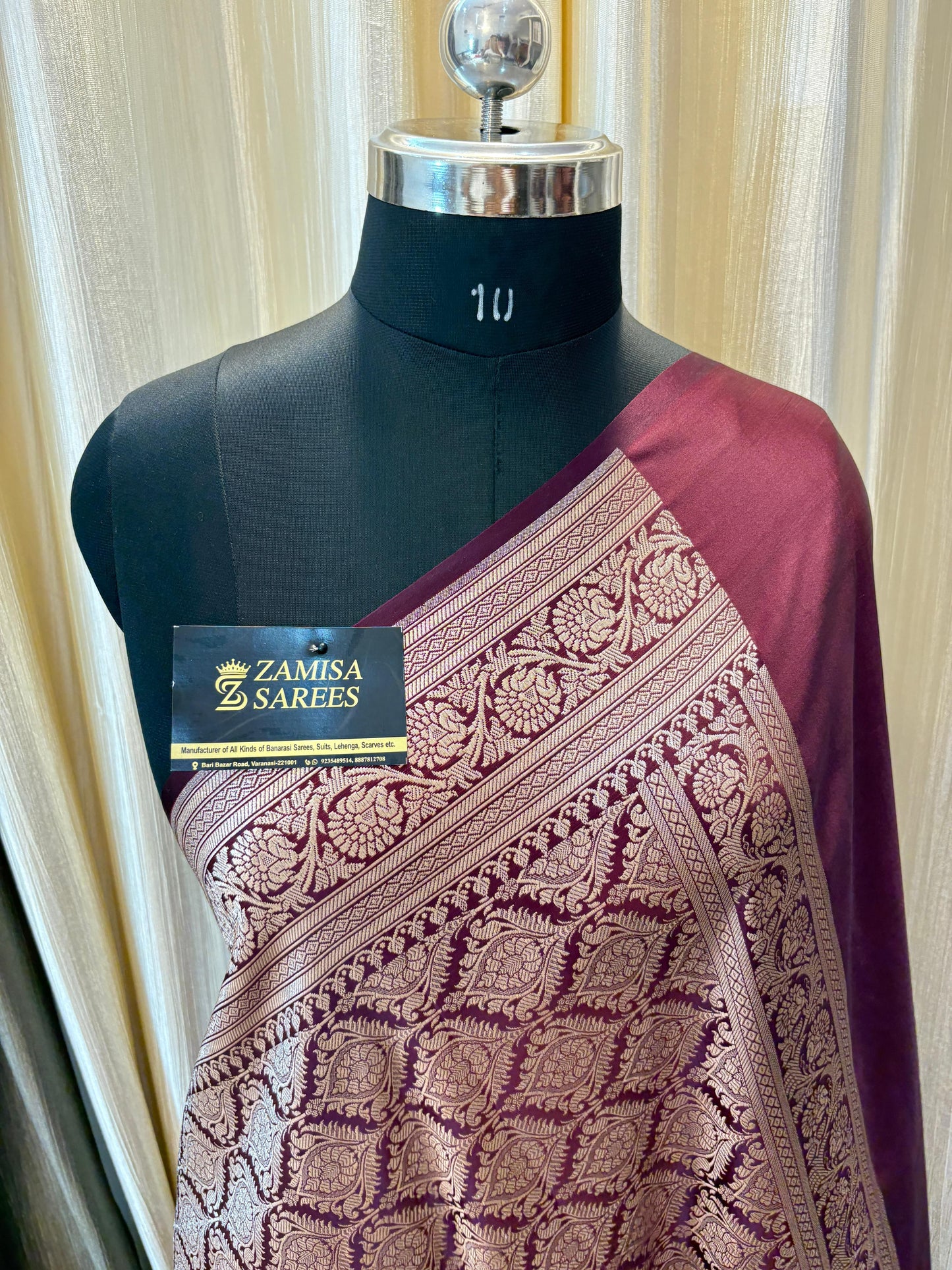 Maroon Katan Silk Banarasi Saree
