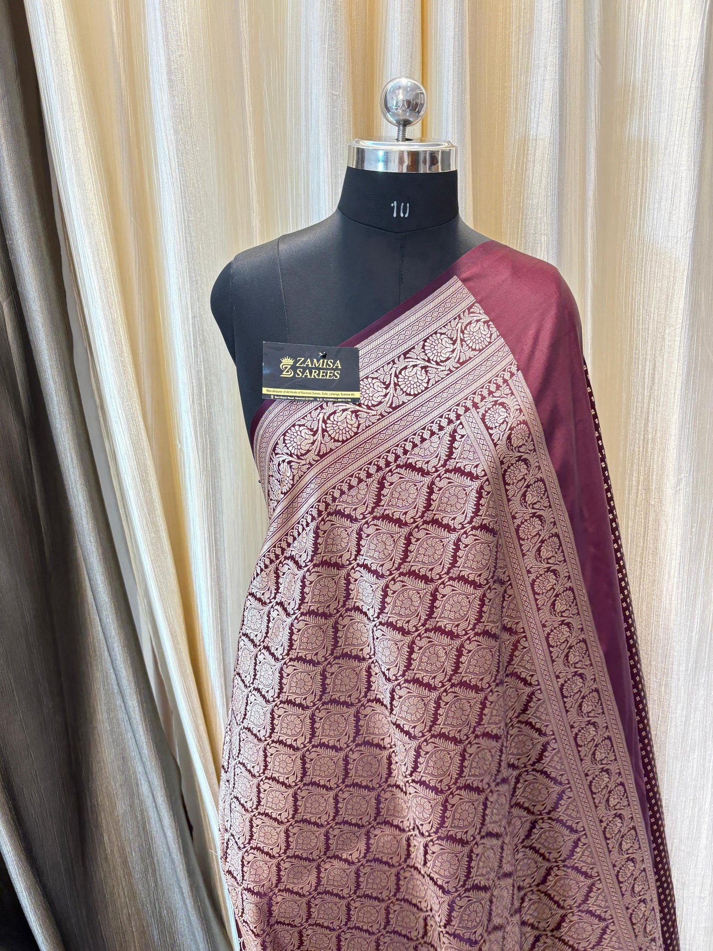 Maroon Katan Silk Banarasi Saree