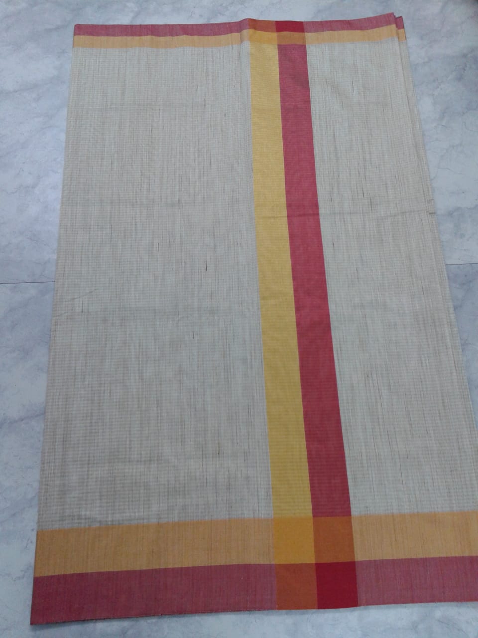 Banarasi Cotton Saree with Coloured Border